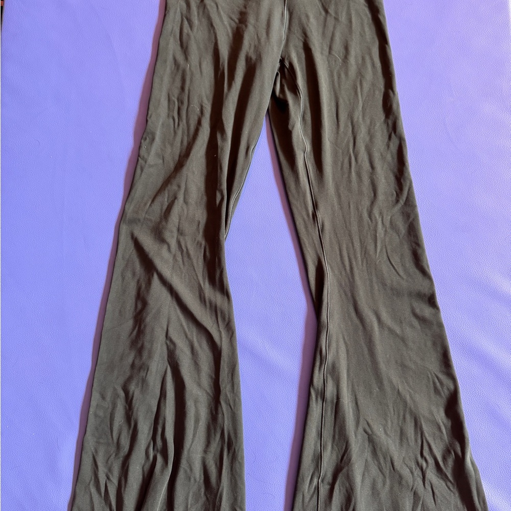 Dark Green Aerie Cross Flared Leggings